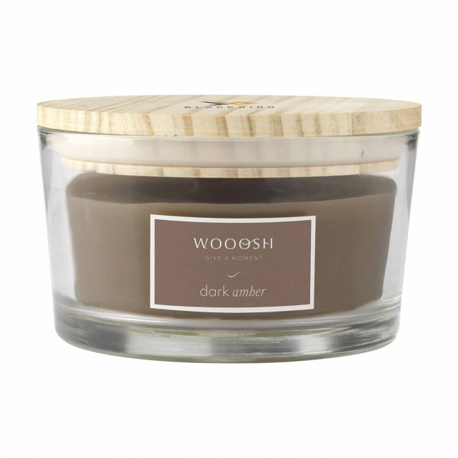 BOUGIE MECHE BOIS PERSONNALISABLE 'WOOOSH WOOD' - marron