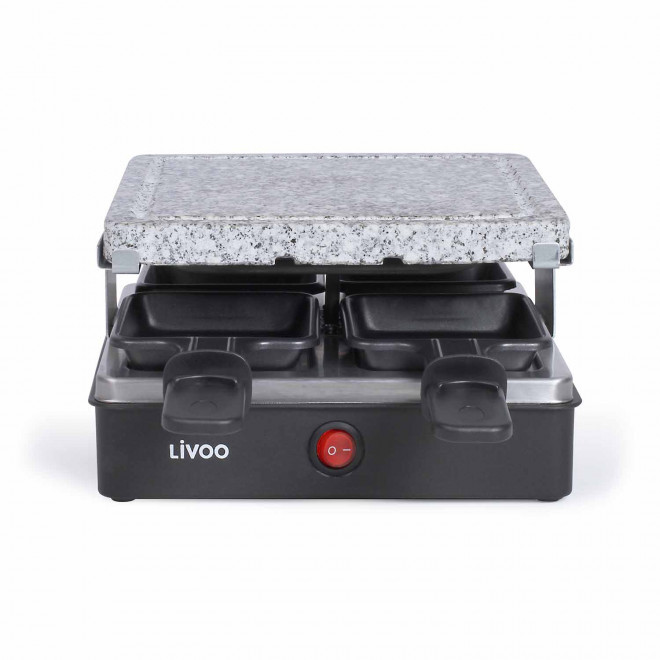 APPAREIL A RACLETTE 4 PERSONNES PERSONNALISABLE 'MUNSTER' LIVOO® - noir