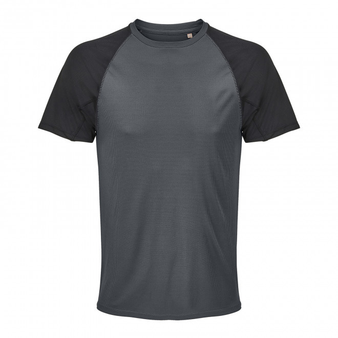 TEE-SHIRT PERSONNALISABLE DE SPORT MIXTE 'VORTEX' - gris/noir