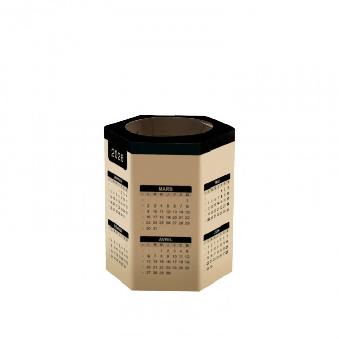 POT A CRAYONS CALENDRIER PERSONNALISABLE 'ECOPOT DATE' - noir