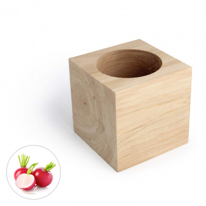 CUBE EN BOIS À GRAINES PERSONNALISÉ 'EPIA' - radis