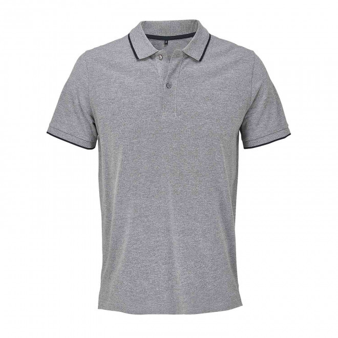 POLO MIXTE PERSONNALISABLE 'PALERMO' - gris/bleu marine
