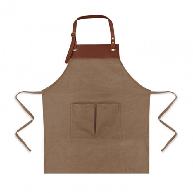 TABLIER BARISTA PU COTON PERSONNALISABLE 'BARISTYLE' - brun clair