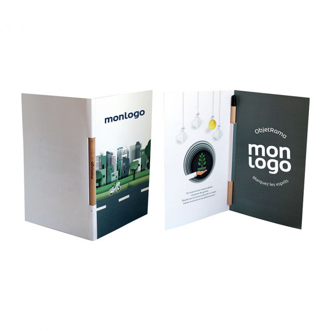 CARTE DE VOEUX PERSONNALISÉE AVEC CRAYON À PAPIER GRAINES 'HAPPY' - quadrichromie