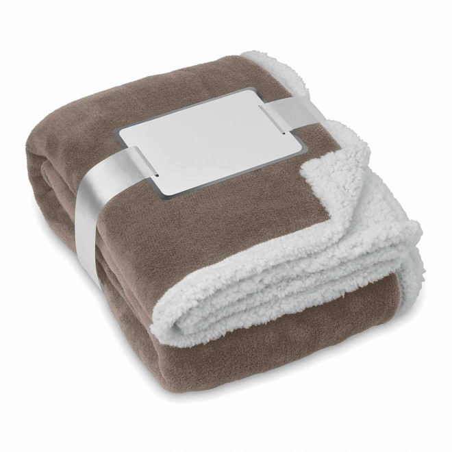 PLAID PERSONNALISÉ EN POLAIRE 'CHILL' - brun clair