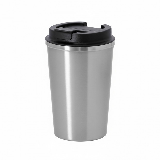 MUG ACIER INOX DOUBLE PAROI 350 ML PERSONNALISABLE 'TOODI' - argenté