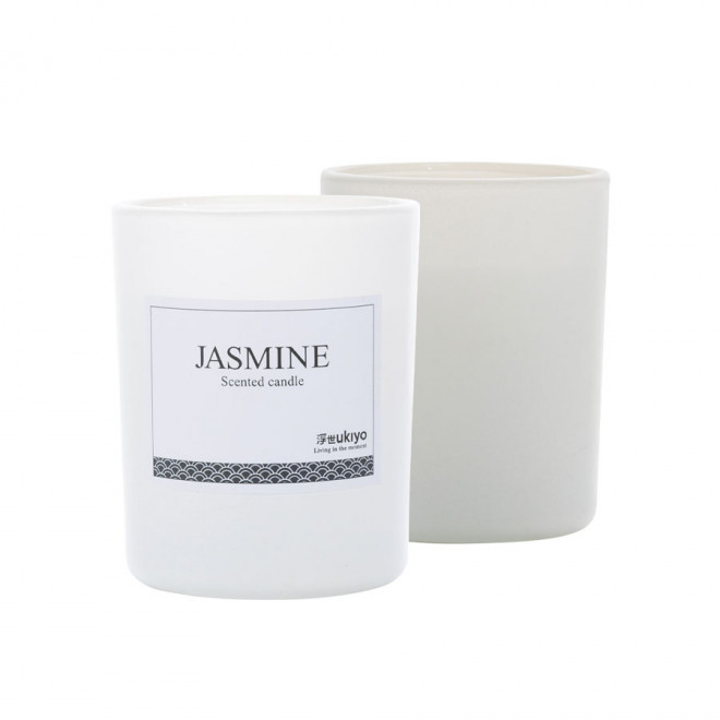 BOUGIE PERSONNALISÉE PARFUMÉE UKIYO® 'JASMINE' - blanc