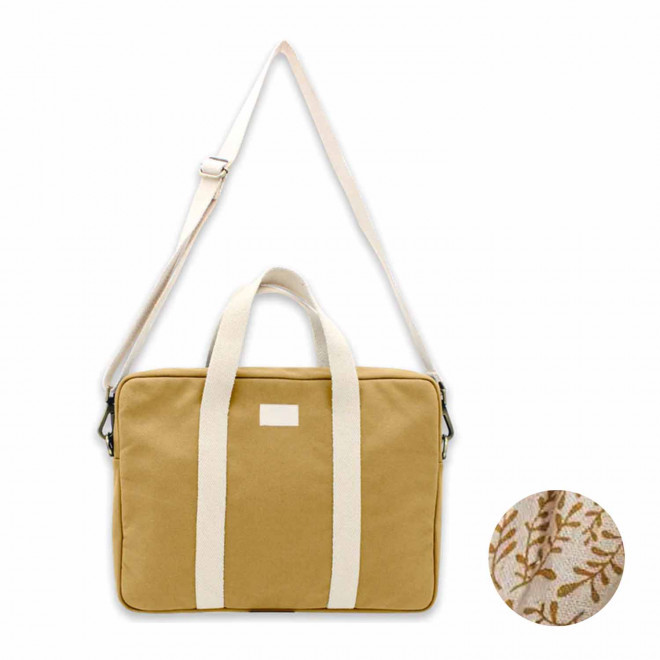 SAC ORDINATEUR PERSONNALISABLE STUDIO BY HINDBAG 'LUIS' - ocre