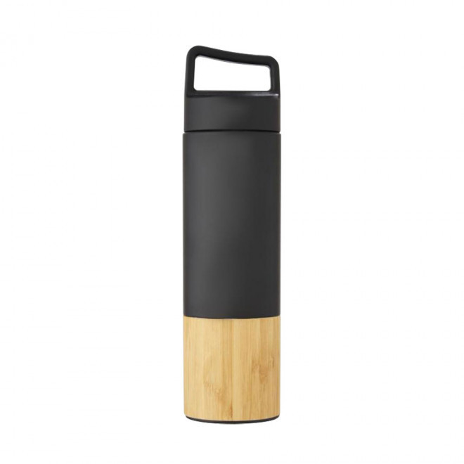 BOUTEILLE ISOTHERME PERSONNALISÉE EN BAMBOU 540ML 'BUTILKA BAMBOO' - noir