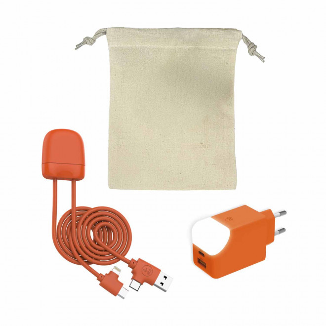 PACK CABLE ET PRISE PERSONNALISABLE 'ICE-C ET ICE-G' - orange
