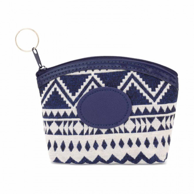 PORTE MONNAIE PERSONNALISE EN POLYESTER ET PU 'LIMA' - bleu/blanc
