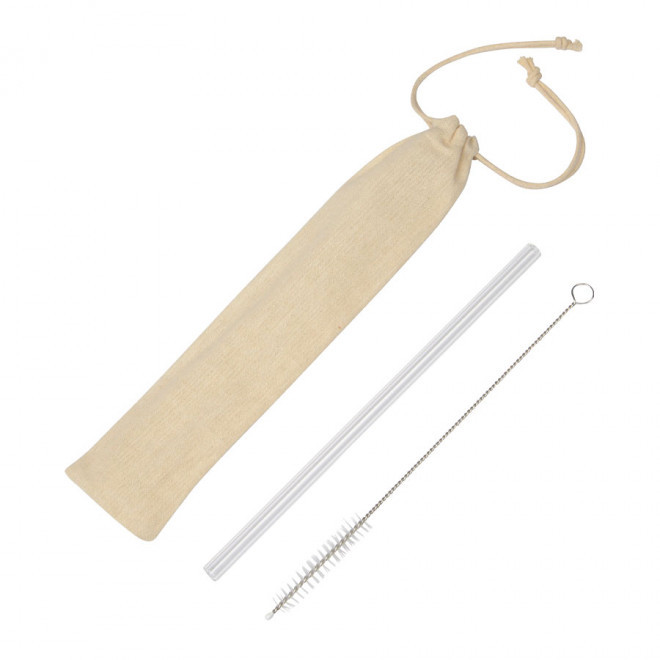 PAILLE PERSONNALISÉE EN VERRE 'HOUK' - transparent