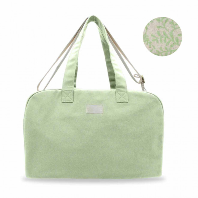 SAC WEEK-END PERSONNALISABLE STUDIO BY HINDBAG 'HUGO' - vert d'eau