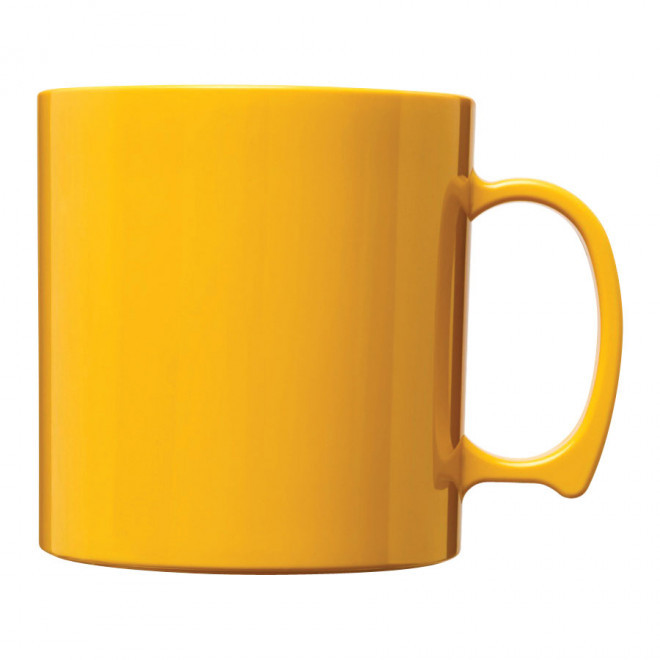 MUG PERSONNALISÉ EN PLASTIQUE 300ML 'POLIKO' - jaune
