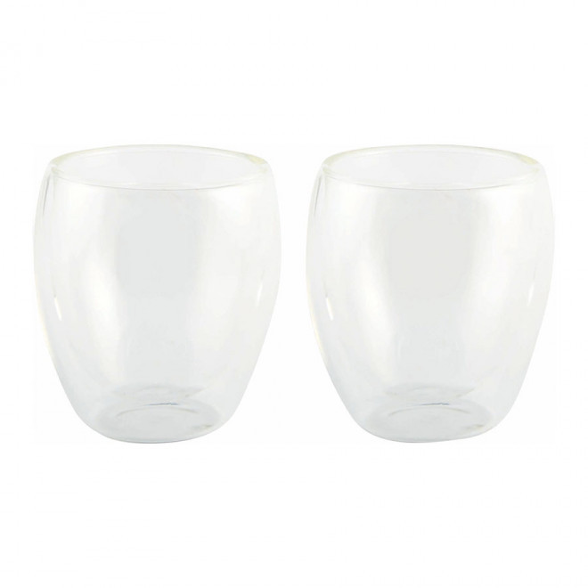 SET DE 2 TASSES À DOUBLE PAROI PERSONNALISABLE 'VODY'  - transparent