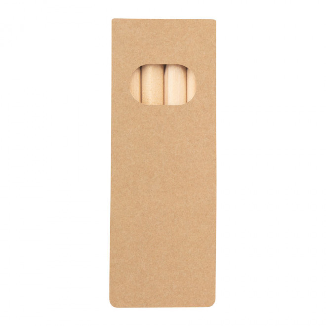 ÉTUI PERSONNALISABLE MINI CRAYONS COULEURS 'BAXO' - naturel