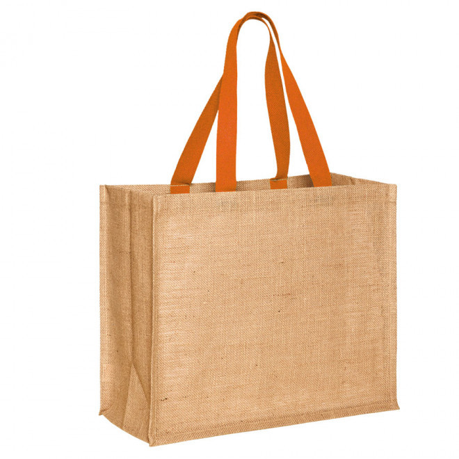 CABAS PUBLICITAIRE EN JUTE 'PAROS' - orange