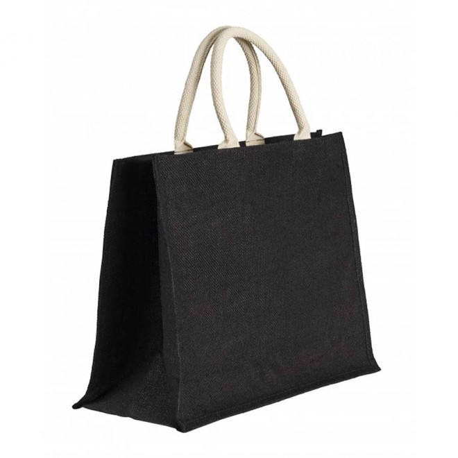 CABAS PERSONNALISABLE EN JUTE 'KOS' - noir