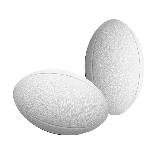 BALLON DE RUGBY PERSONNALISÉ 'DROPS PREMIUM' - blanc