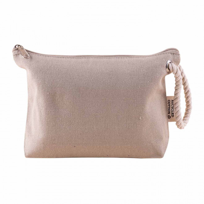 TROUSSE DE TOILETTE RECYCLE PERSONNALISABLE 'MILIE' - beige
