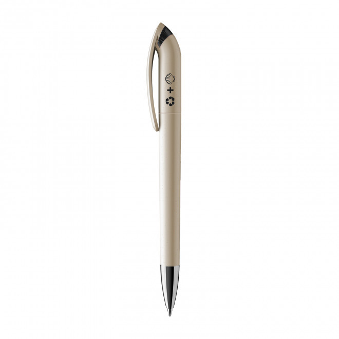 STYLO RECYCLE PERSONNALISABLE 'PEARL CLEAR' - noir