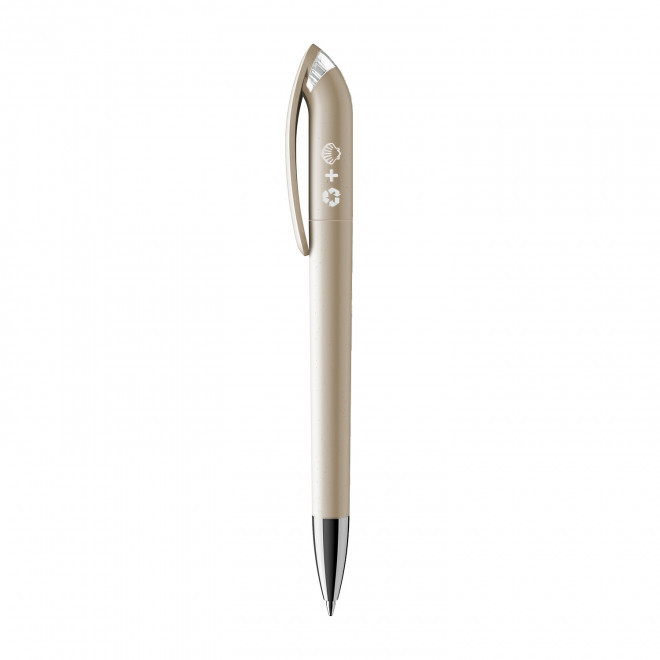 STYLO RECYCLE PERSONNALISABLE 'PEARL CLEAR' - blanc
