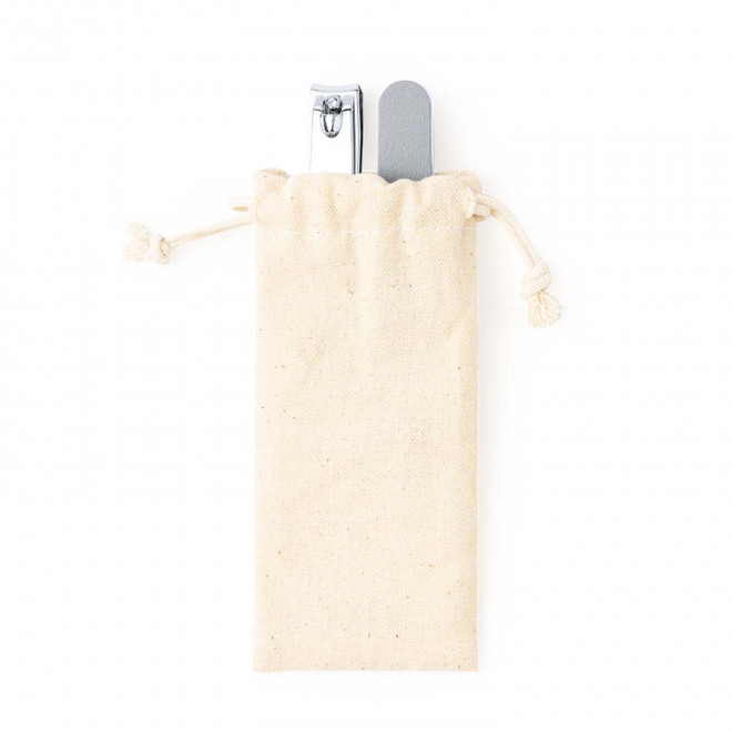 DUO MANUCURE AVEC POCHON PERSONNALISE 'KERATY' - argenté