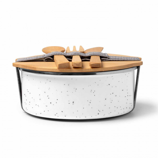 LUNCH BOX RETRO CERAMIQUE 750ML PERSONNALISEE 'GAMIEL' - blanc