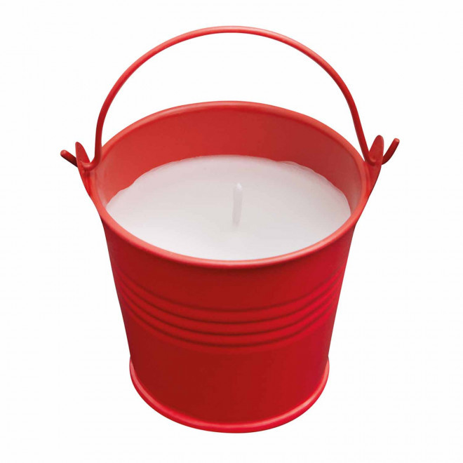 BOUGIE POT METAL PERSONNALISE 'SOJYO' - rouge