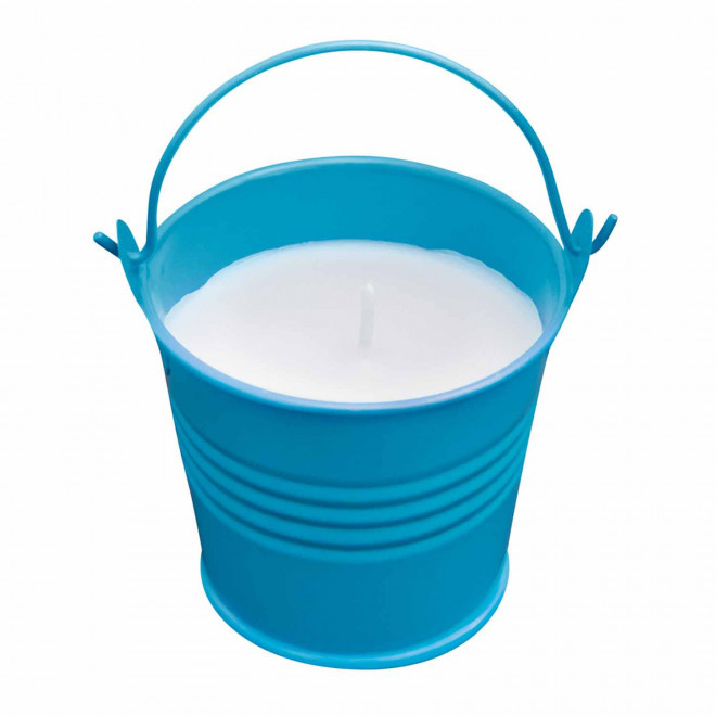 BOUGIE POT METAL PERSONNALISE 'SOJYO' - bleu