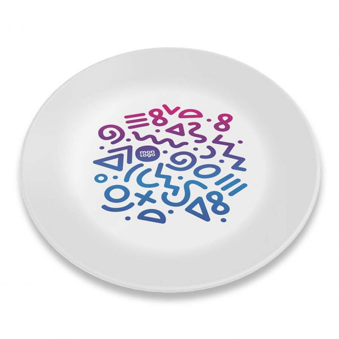 ASSIETTE PLATE PERSONNALISÉE 'TAVA QUADRI'  - blanc