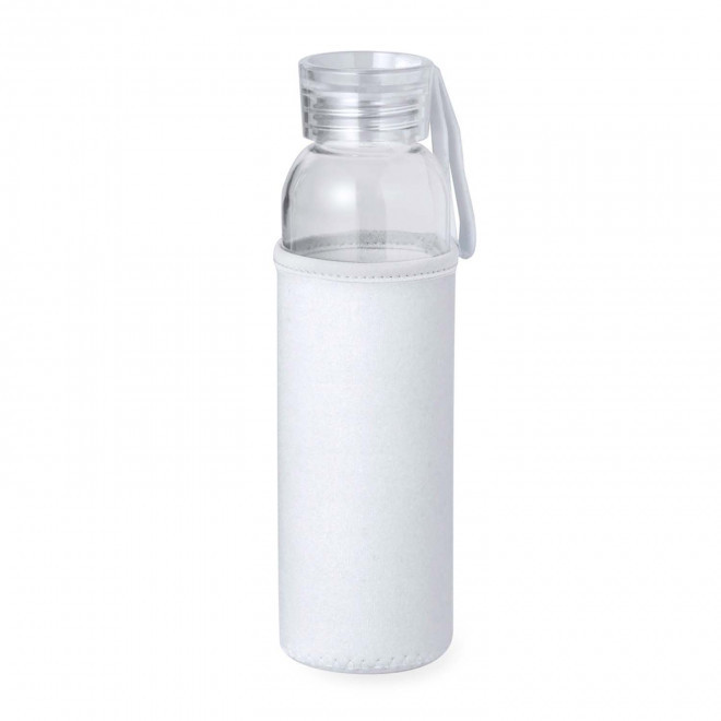 BOUTEILLE EN VERRE PERSONNALISABLE 500ML 'KILIMANDJARO' - blanc