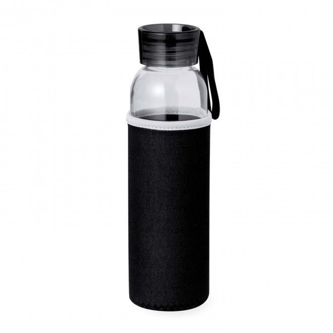BOUTEILLE EN VERRE PERSONNALISABLE 500ML 'KILIMANDJARO' - noir