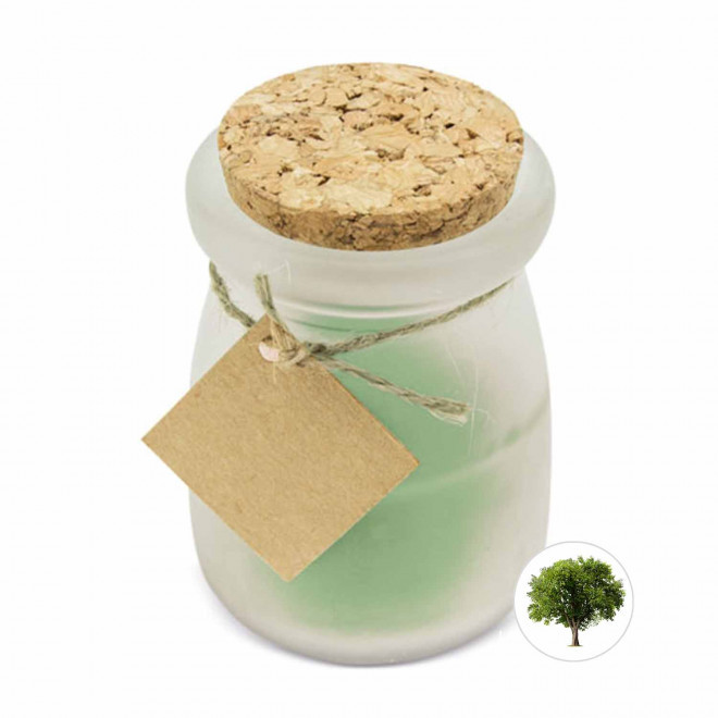 BOUGIE PARFUMEE PERSONNALISABLE EN VERRE LIEGE 'BIGOUR' - forêt