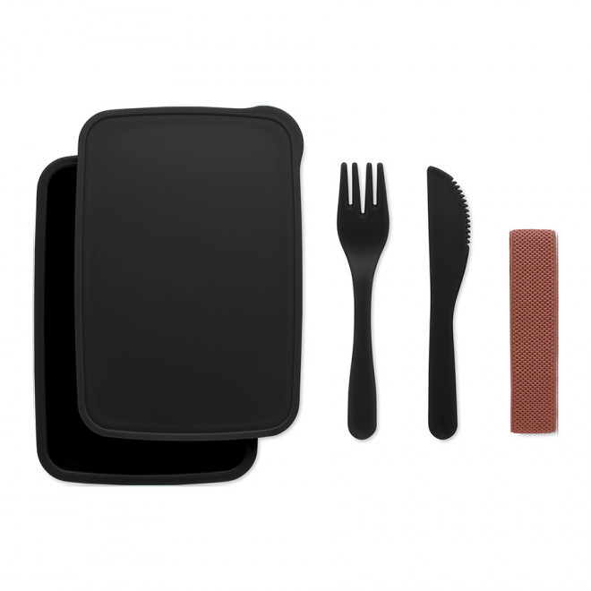 RAPIDE 4J - LUNCH BOX PERSONNALISÉE AVEC COUVERTS 'DOPPITA' - noir