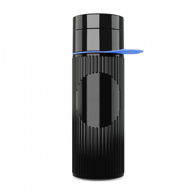 BOUTEILLE 500 ML PERSONNALISABLE 'ATLANTIS RING' - noir/bleu clair