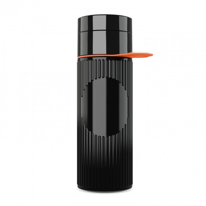 BOUTEILLE 500 ML PERSONNALISABLE 'ATLANTIS RING' - noir/orange