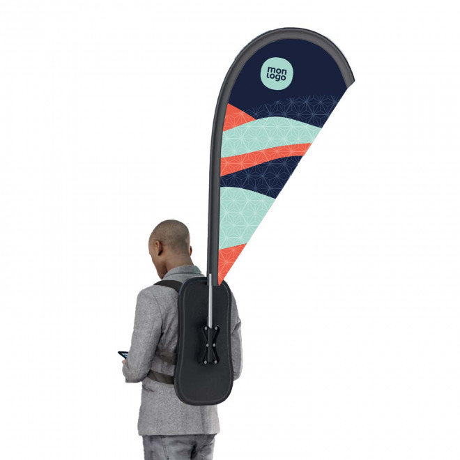 SAC A DOS PORTE-DRAPEAU PERSONNALISÉ 'BANDERA' - forme goutte