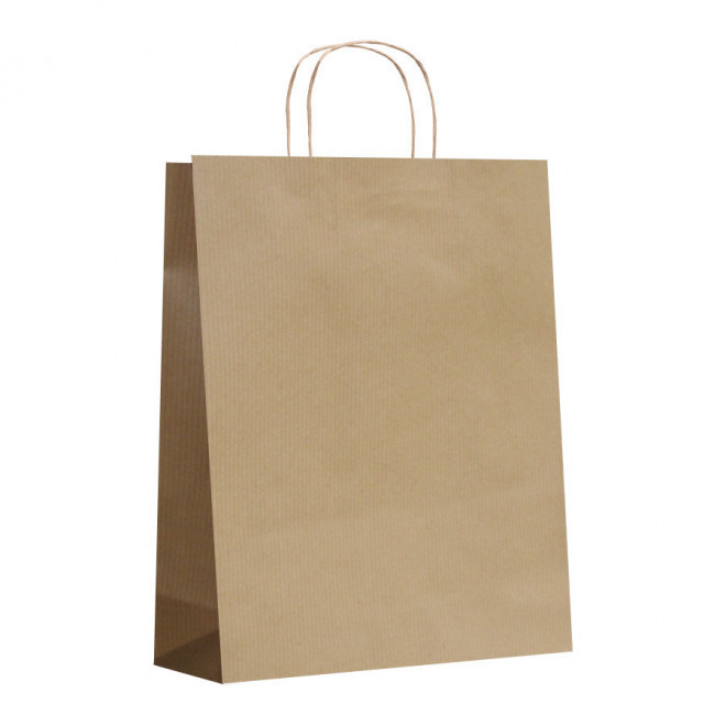 SAC PAPIER KRAFT PUBLICITAIRE ANSES TORSADEES 'HONDURO' 18X21X8 CM 90 GR/M² - kraft
