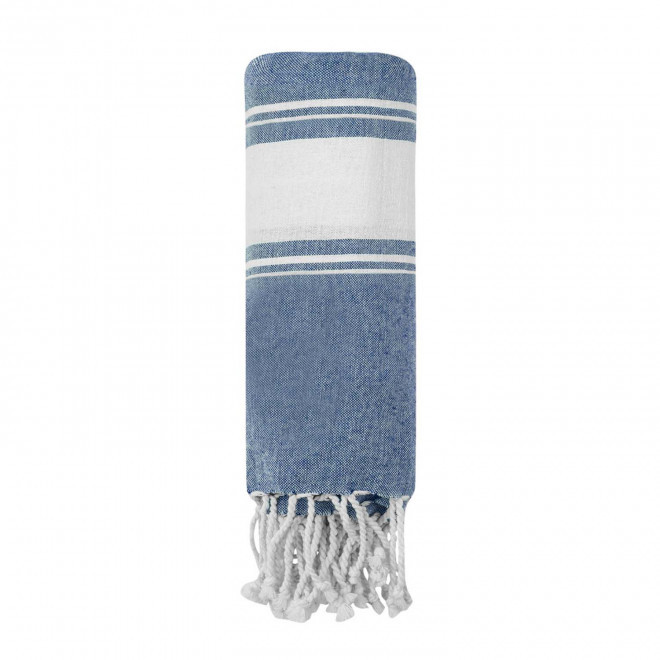 PAREO/FOUTA PERSONNALISABLE 'HORTENSE 180 CLASSIC' - bleu marine