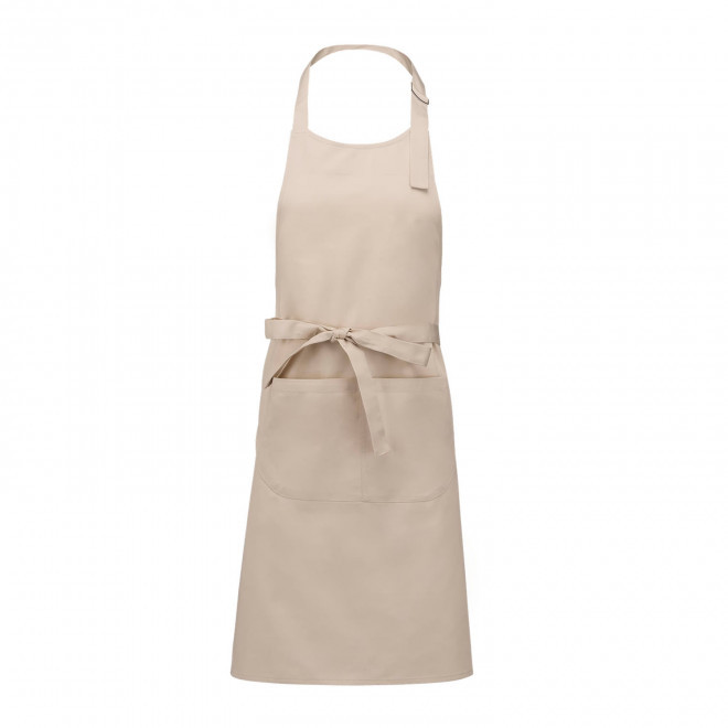 TABLIER LONG PERSONNALISE COTON 280G POCHE 'KARITAB' - crème