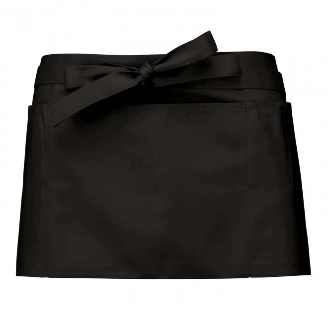 TABLIER COURT EN POLYCOTON PERSONNALISE 190G 'KARITAB' - noir