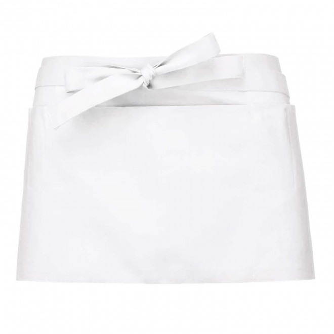 TABLIER COURT EN POLYCOTON PERSONNALISE 190G 'KARITAB' - blanc