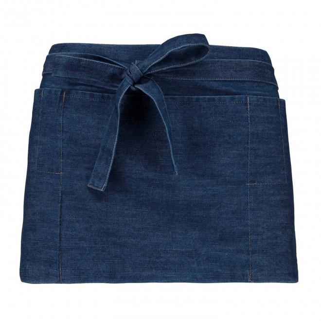 TABLIER COURT EN POLYCOTON PERSONNALISE 190G 'KARITAB' - denim