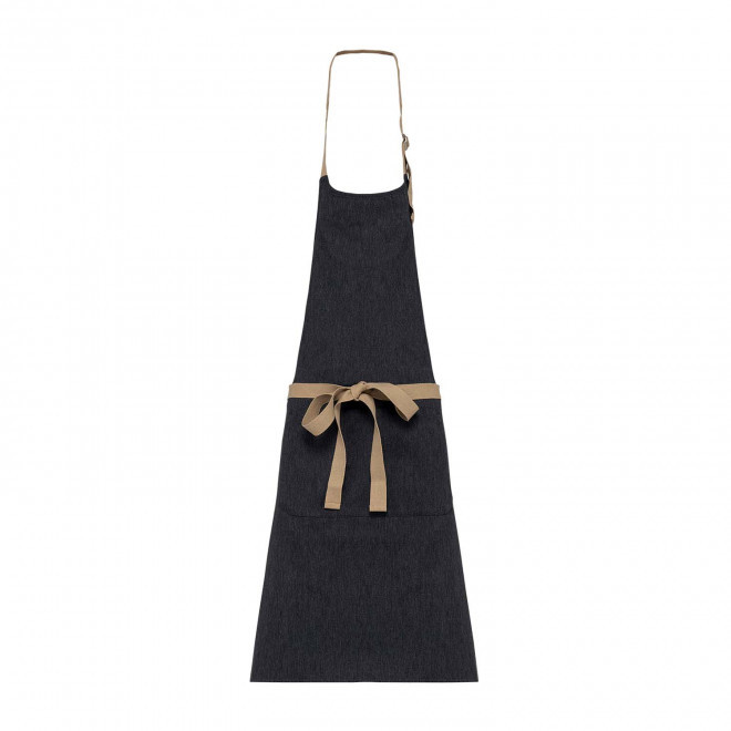 TABLIER LONG PERSONNALISABLE EN COTON RECYCLE 200G 'KARITAB' - noir