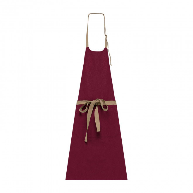 TABLIER LONG PERSONNALISABLE EN COTON RECYCLE 200G 'KARITAB' - bordeaux