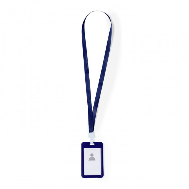 TOUR DE COU PORTE BADGE PERSONNALISABLE 'PARTICULA' - bleu marine