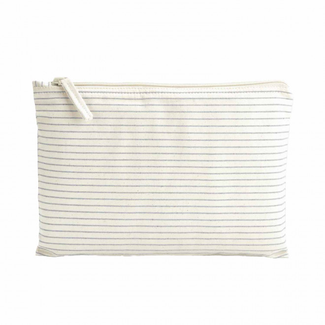 TROUSSE DE TOILETTE PERSONNALISABLE TAILLE S 'MERYL' - écru rayé gris