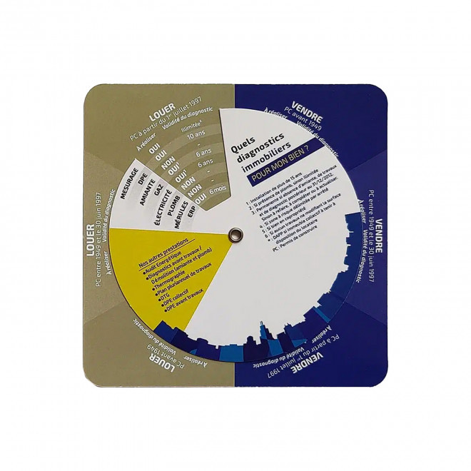 DISQUE PEDAGOGIQUE PERSONNALISABLE 'DIAGNOSTIC IMMO' - quadrichromie