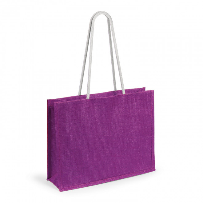 SAC EN JUTE COLOREE PERSONNALISABLE 'HINAX' - fuchsia